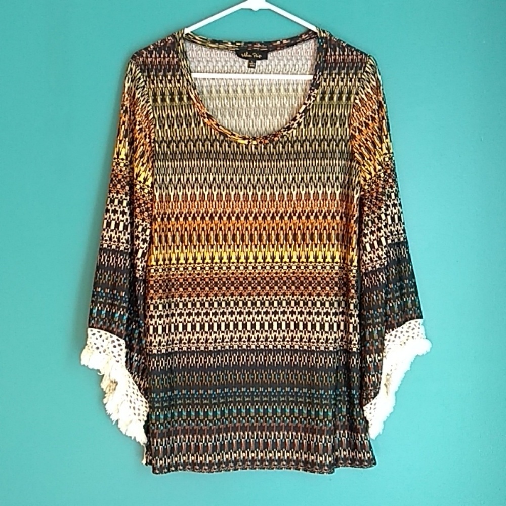 Melissa Paige Fringed Sleeve Shirt